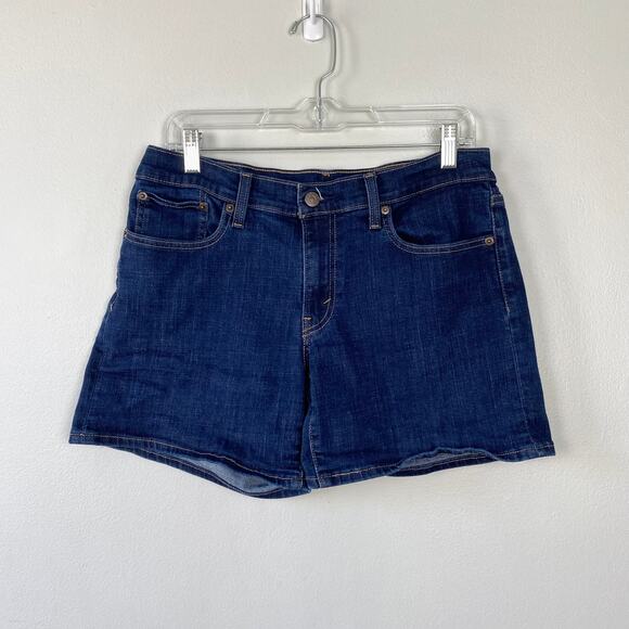 Levi's‎ Mid Length Jean Shorts Dark Wash Mid Rise Denim Casual Classic Size 30 - Picture 1 of 8